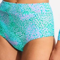 Seafolly Ladies Sea Skin High Waisted Bikini Bottom - Vivid Green -Seafolly shop 40558 064 VividGreen 7