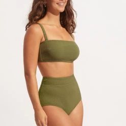 Seafolly Ladies Sea Dive High Waisted Pant -Seafolly shop 40558 861 Khaki 5