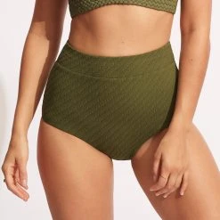 Seafolly Ladies Willow High Waisted Pant - Avocado -Seafolly shop 40558 924 Avocado 3