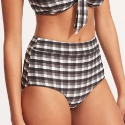 Seafolly Ladies Portofino High Waisted Pant - Black 11 Seafolly Ladies Portofino High Waisted Pant - Black -Seafolly shop 40558 939 Black 4