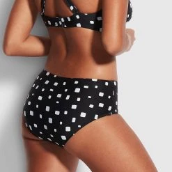 Seafolly Ladies Soft Spot Wide Side Retro - Black 10 Seafolly Ladies Soft Spot Wide Side Retro - Black -Seafolly shop 40586 896 Black 4
