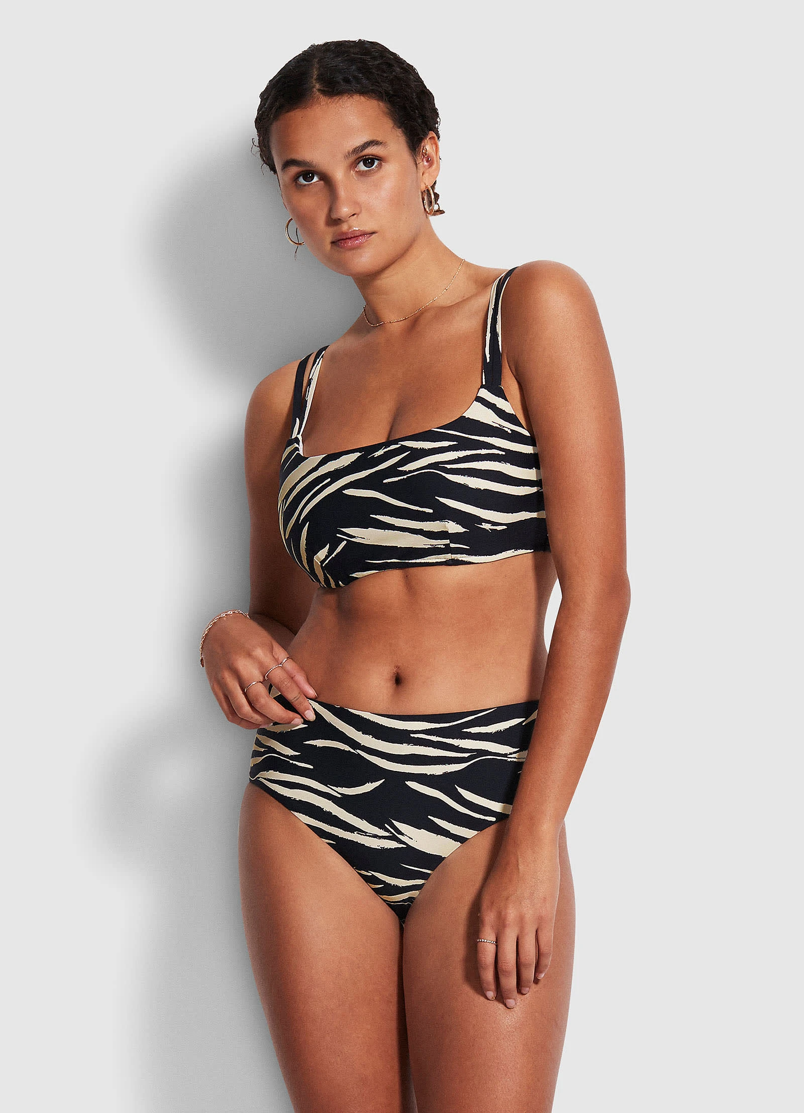 Seafolly Ladies Skin DeepWide Side Retro Pant - Black 3 Seafolly Ladies Skin DeepWide Side Retro Pant - Black