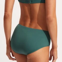 Seafolly Ladies Seafolly Collective Wide Side Retro -Seafolly shop 40586 942 Evergreen 5