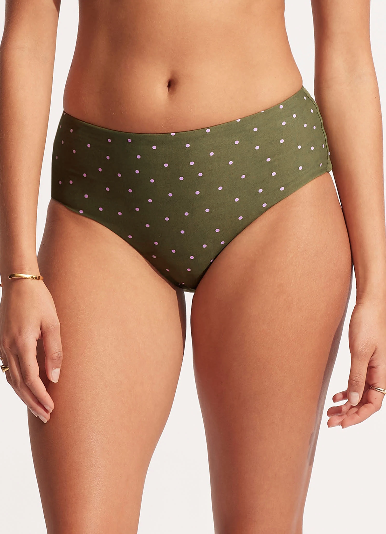 Seafolly Ladies Paradise Garden Wide Side Retro - Avocado Spot 4 Seafolly Ladies Paradise Garden Wide Side Retro - Avocado Spot - Image 2