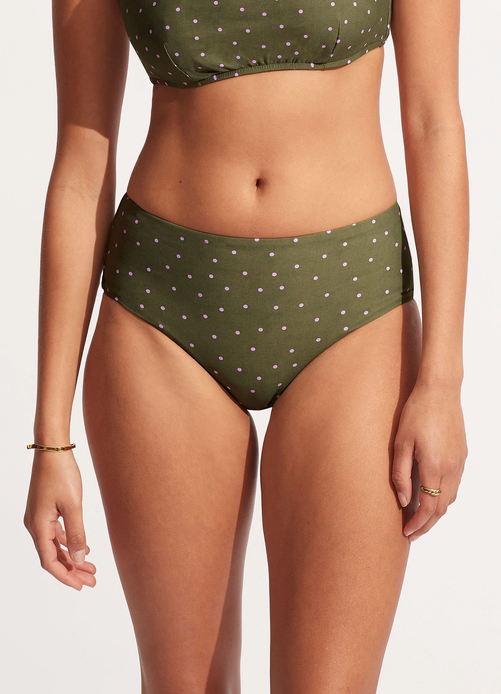 Seafolly Ladies Paradise Garden Wide Side Retro - Avocado Spot 5 Seafolly Ladies Paradise Garden Wide Side Retro - Avocado Spot - Image 3