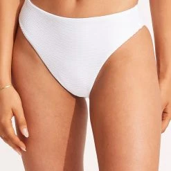Seafolly Ladies Essentials High Rise Pant - White -Seafolly shop 40609 640 White 3