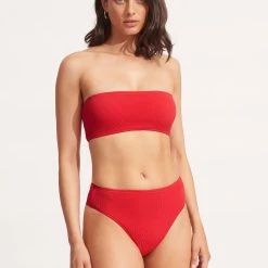 Seafolly Ladies Sea Dive High Rise Pant - Chilli Red