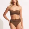Seafolly Ladies Seafolly Collective High Waist Wrap Front Pant - Tiramisu 2 Seafolly Ladies Seafolly Collective High Waist Wrap Front Pant - Tiramisu -Seafolly shop 40643 942 Tiramisu 1
