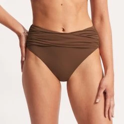 Seafolly Ladies Seafolly Collective High Waist Wrap Front Pant - Tiramisu 10 Seafolly Ladies Seafolly Collective High Waist Wrap Front Pant - Tiramisu -Seafolly shop 40643 942 Tiramisu 3