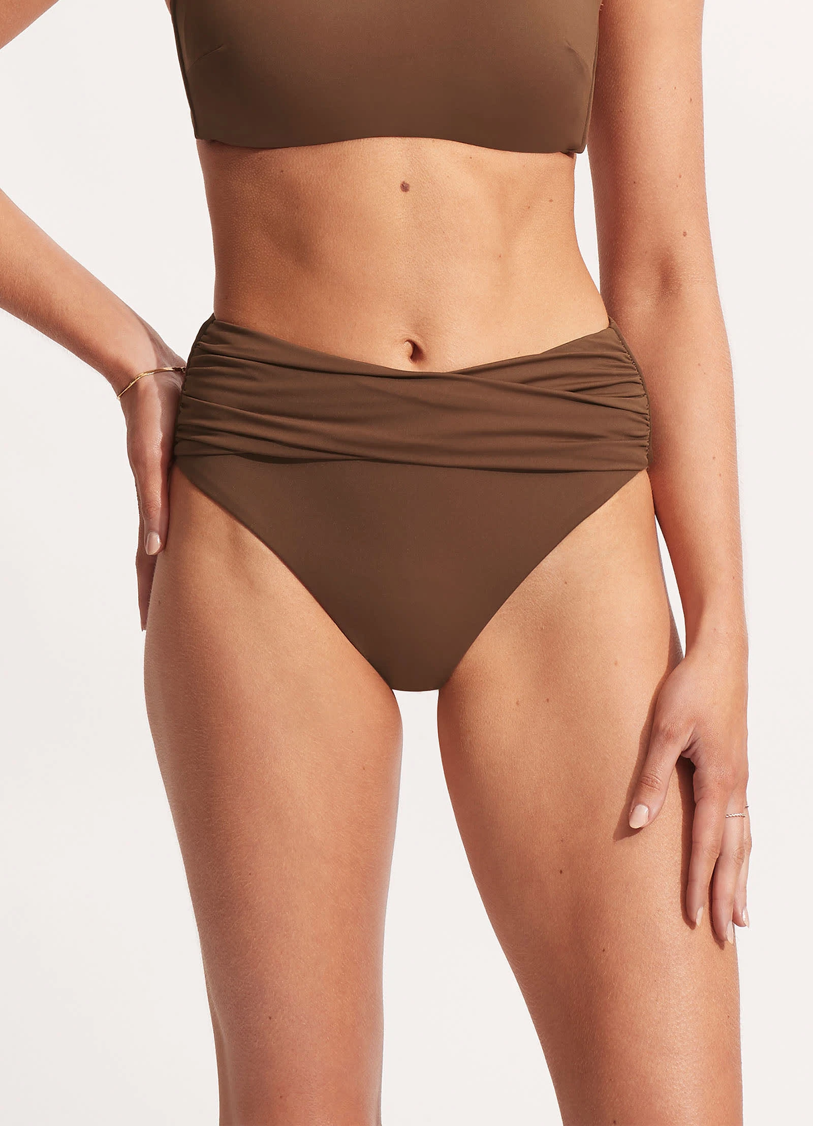 Seafolly Ladies Seafolly Collective High Waist Wrap Front Pant - Tiramisu 5 Seafolly Ladies Seafolly Collective High Waist Wrap Front Pant - Tiramisu - Image 3