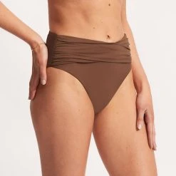 Seafolly Ladies Seafolly Collective High Waist Wrap Front Pant - Tiramisu 11 Seafolly Ladies Seafolly Collective High Waist Wrap Front Pant - Tiramisu -Seafolly shop 40643 942 Tiramisu 4