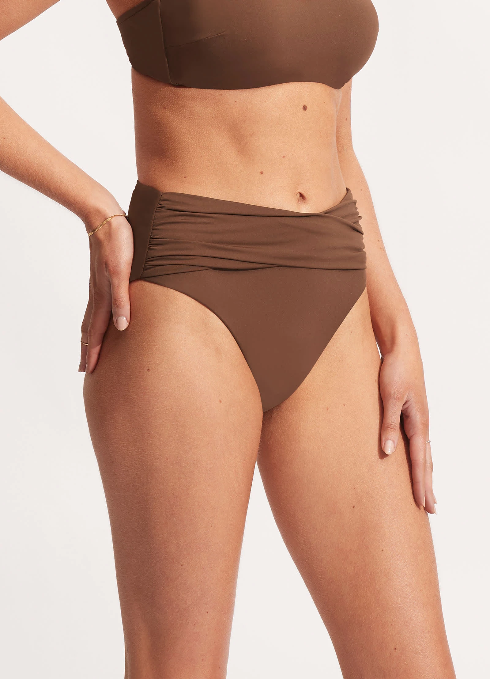 Seafolly Ladies Seafolly Collective High Waist Wrap Front Pant - Tiramisu 6 Seafolly Ladies Seafolly Collective High Waist Wrap Front Pant - Tiramisu - Image 4