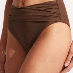 Seafolly Ladies Seafolly Collective High Waist Wrap Front Pant - Tiramisu 13 Seafolly Ladies Seafolly Collective High Waist Wrap Front Pant - Tiramisu -Seafolly shop 40643 942 Tiramisu 6