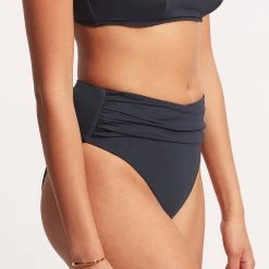 Seafolly Ladies Seafolly Collective High Waist Wrap Front Pant - True Navy -Seafolly shop 40643 942 True 20Navy 4