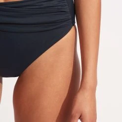 Seafolly Ladies Seafolly Collective High Waist Wrap Front Pant - True Navy -Seafolly shop 40643 942 True 20Navy 6