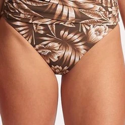 Seafolly Ladies Island In The Sun High Waist Wrap Front Pant - Tiramisu -Seafolly shop 40643 946 Tiramisu 2