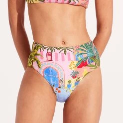 Seafolly Ladies On Vacation High Waisted Pant - Azure 10 Seafolly Ladies On Vacation High Waisted Pant - Azure -Seafolly shop 40646 022 Azure 3