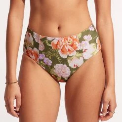 Seafolly Ladies Paradise Garden High Waisted Pant - Avocado -Seafolly shop 40646 960 Avocado 3