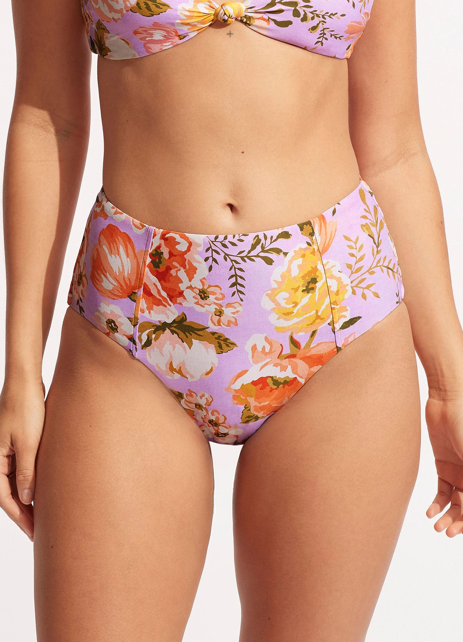 Seafolly Ladies Paradise Garden High Waisted Pant - Lilac 4 Seafolly Ladies Paradise Garden High Waisted Pant - Lilac - Image 2