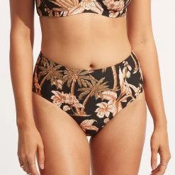 Seafolly Ladies Castaway High Waisted Pant - Black -Seafolly shop 40646 980 Black 3