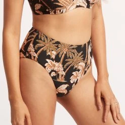 Seafolly Ladies Castaway High Waisted Pant - Black -Seafolly shop 40646 980 Black 4