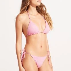 Seafolly Ladies Sea Dive Tie Side Rio Pant - Parfait Pink -Seafolly shop 40651 861 ParfaitPnk 5