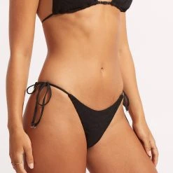 Seafolly Ladies Second Wave Tie Side Rio Pant - Black 11 Seafolly Ladies Second Wave Tie Side Rio Pant - Black -Seafolly shop 40651 968 Black 4