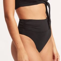 Seafolly Ladies Seafolly Collective High Cut Rio - Black -Seafolly shop 40665 942 Black 6