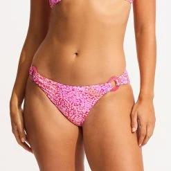 Seafolly Ladies Sea Skin Trim Side Hipster Bikini Bottom - Fuchsia Rose 8 Seafolly Ladies Sea Skin Trim Side Hipster Bikini Bottom - Fuchsia Rose -Seafolly shop 40667 064 FuchsiaRos 3