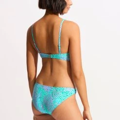 Seafolly Ladies Sea Skin Trim Side Hipster Bikini Bottom - Vivid Green -Seafolly shop 40667 064 VividGreen 6