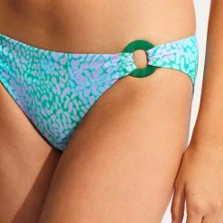 Seafolly Ladies Sea Skin Trim Side Hipster Bikini Bottom - Vivid Green -Seafolly shop 40667 064 VividGreen 7