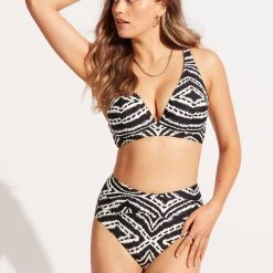 Seafolly Ladies Zanzibar High Waisted Pant - Black