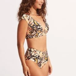 Seafolly Ladies Take Flight High Waisted Pant - Mandarin -Seafolly shop 40673 914 Mandarin 5