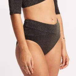 Seafolly Ladies Poolside High Waist Pant - Sepia -Seafolly shop 40673 959 Sepia 5