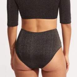 Seafolly Ladies Poolside High Waist Pant - Sepia -Seafolly shop 40673 959 Sepia 6