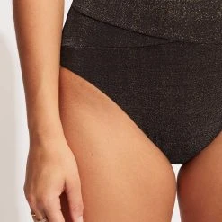 Seafolly Ladies Poolside High Waist Pant - Sepia -Seafolly shop 40673 959 Sepia 7