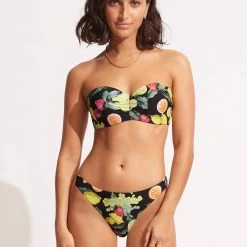 Seafolly Ladies Lemoncello High Cut Rio - Black