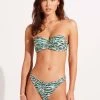 Seafolly Ladies Wild At Heart High Cut Rio - Evergreen