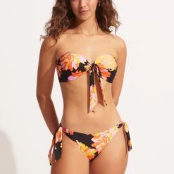 Seafolly Ladies Palm Springs Tie-Side Pant - Black 10 Seafolly Ladies Palm Springs Tie-Side Pant - Black -Seafolly shop 40683 703 Black 4