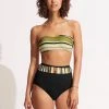 Seafolly Ladies Sun Stripe High Waisted Pant With Belt - Avocado -Seafolly shop 40686 947 Avocado 1