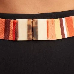 Seafolly Ladies Sun Stripe High Waisted Pant With Belt - Black -Seafolly shop 40686 947 Black 6