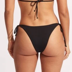 Seafolly Ladies Sun Stripe Tie Side Rio Pant - Black -Seafolly shop 40688 947 Black 5