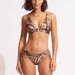 Seafolly Ladies Island In The Sun Loop Tie Side Pant - Tiramisu