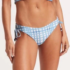 Seafolly Ladies Amalfi Check Loop Tie Side Hipster - Amalfi Blue 10 Seafolly Ladies Amalfi Check Loop Tie Side Hipster - Amalfi Blue -Seafolly shop 40692 951 AmalfiBlue 3