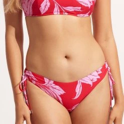 Seafolly Ladies Fleur De Bloom Loop Tie Side Pant - Chilli Red 10 Seafolly Ladies Fleur De Bloom Loop Tie Side Pant - Chilli Red -Seafolly shop 40692 983 Chilli 20Red 3