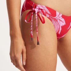 Seafolly Ladies Fleur De Bloom Loop Tie Side Pant - Chilli Red 13 Seafolly Ladies Fleur De Bloom Loop Tie Side Pant - Chilli Red -Seafolly shop 40692 983 Chilli 20Red 6
