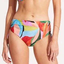 Seafolly Ladies Tropfest Drawstring Hipster - Aquamarine -Seafolly shop 40694 978 Aquamarine 4