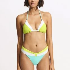 Seafolly Ladies Slice Of Splice Banded Pant - Lime Burst