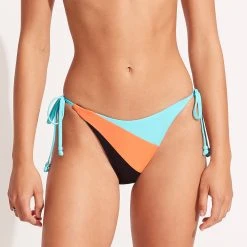 Seafolly Ladies Slice Of Splice Tie Side Bikini Bottom - Black 11 Seafolly Ladies Slice Of Splice Tie Side Bikini Bottom - Black -Seafolly shop 40696 990 Black 3