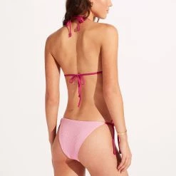 Seafolly Ladies Slice Of Splice Tie Side Bikini Bottom - Parfait Pink -Seafolly shop 40696 990 ParfaitPnk 6